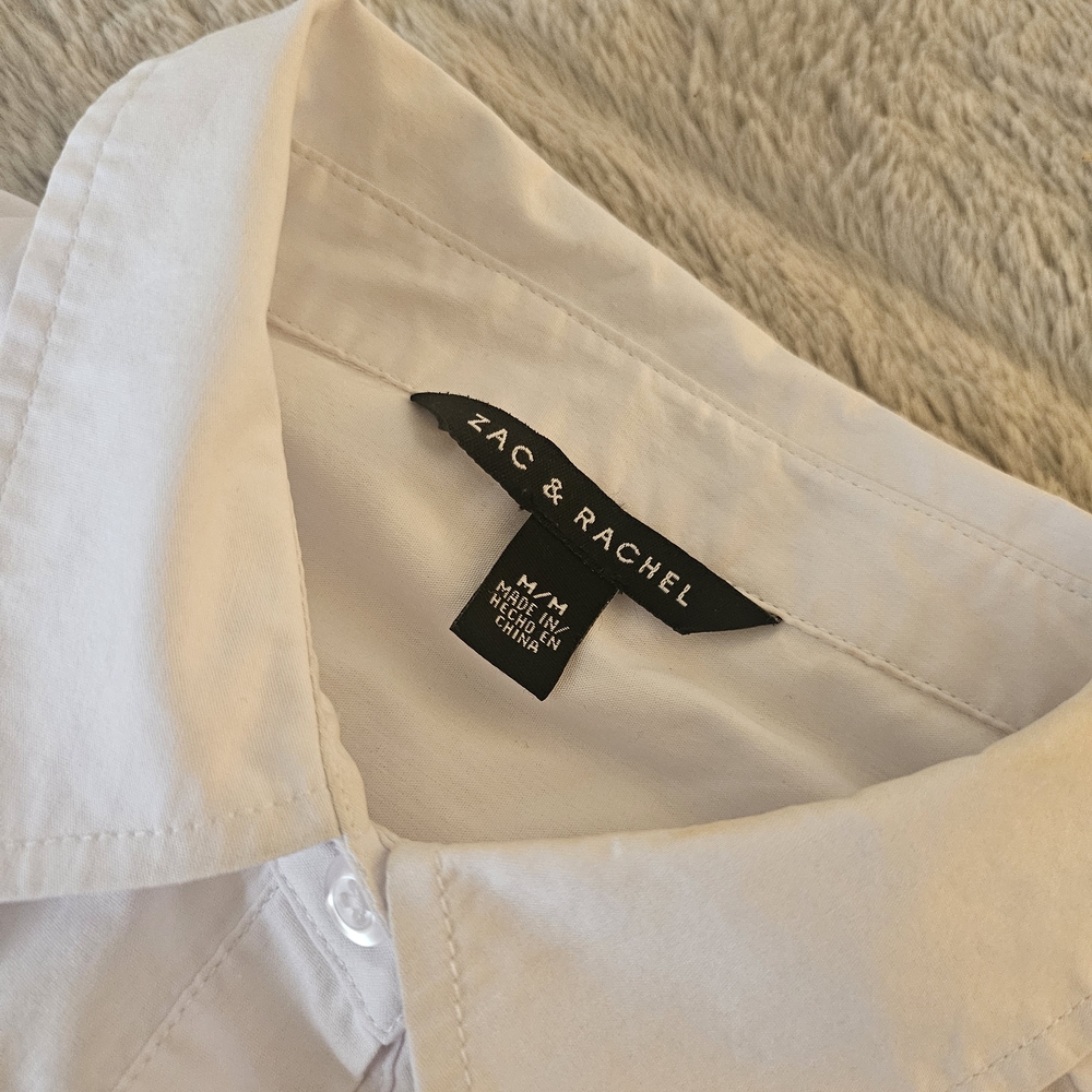 Zac & Rachel Womens Classic White Button Down M - Picture 2 of 7